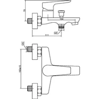 Baterie baie pentru cadă / duș DOKOS,albă chrom INVENA 2