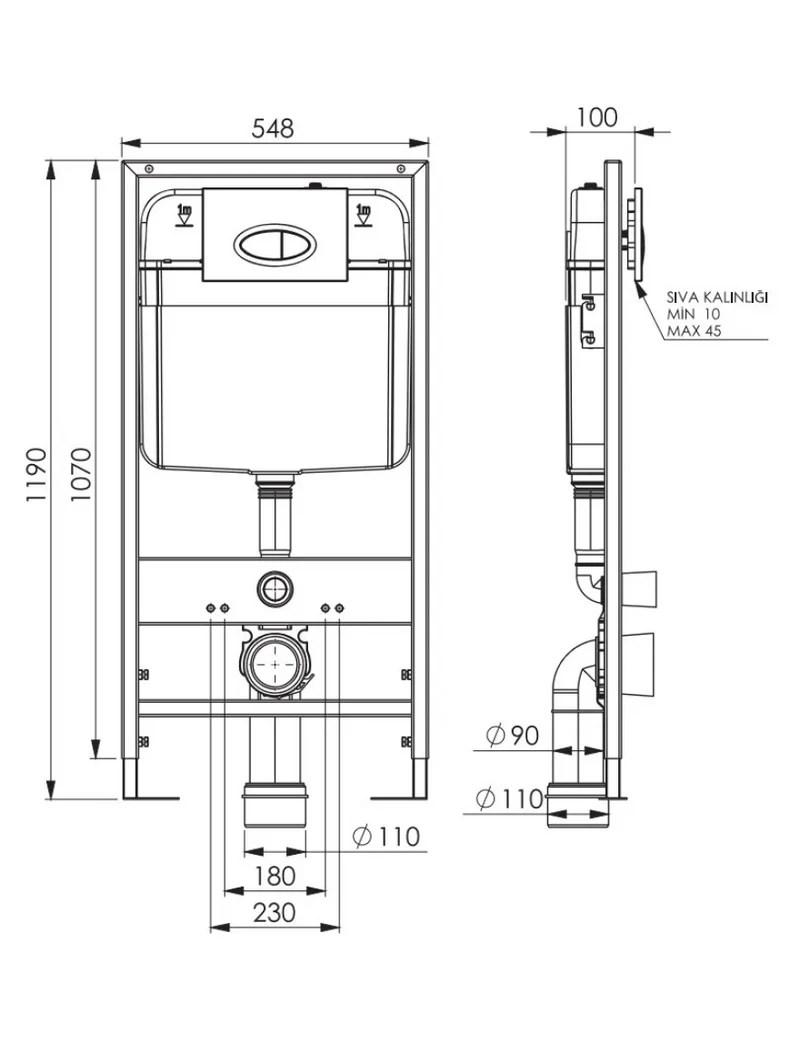110355 Instalație ascunsă cu buton 0040 Satin Mat.Chrome 2