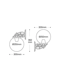 * Corp de ilum Fumagalli BISSO/GLOBE 250 60W 250 mm E27 220-240V IP55 2