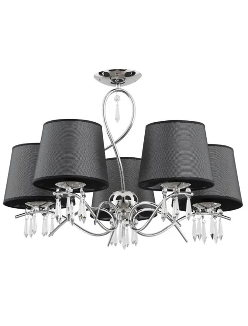 * Lustră BARON 5xE14 max 40W black+crystal ALFA