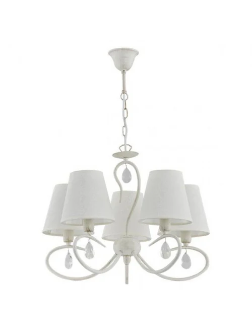 Lustră BALI 5xE14 max 40W white+crystal ALFA