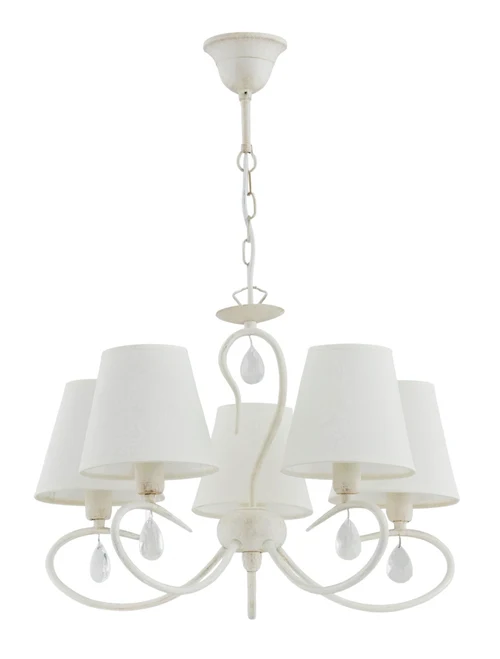 Люстра BALI 5xE14 max 40W Белый+Хрусталь ALFA