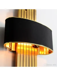 Aplică JH-993 D30x55cm,E14x2,Metal+Cloth,Black+Gold LuminaLED 2