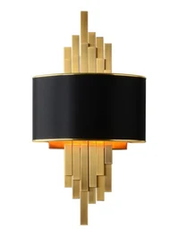 Aplică JH-993 D30x55cm,E14x2,Metal+Cloth,Black+Gold LuminaLED