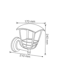 * Felinar de grădină Horoz NAR-1 60W 240x210x170mm E27 220-240V IP44 3