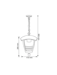 * Felinar de grădină Horoz NAR-2 60W E27 260x170x800mm  220-240V IP44 negru 3