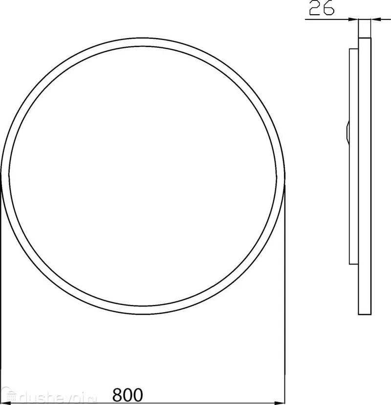 LED зеркало OTTO OT-800 80 см с функцией антизапотевания и сенсорным управлением (touch), ROKO 3