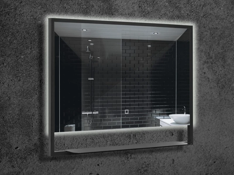 Oglindă LED CASCADE CSD-1000 1000x600mm (anti aburi+touch) black ROKO 2