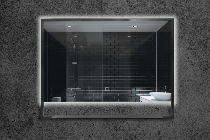 Oglindă LED CASCADE CSD-1000 1000x600mm (anti aburi+touch) black ROKO 3
