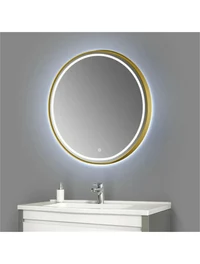 Oglindă LED HILAL HL-600-G 600mm (anti aburi+touch) gold ROKO 2