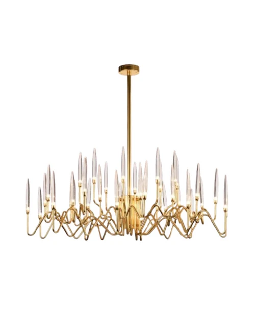 Lustră JH-925 D60cm G4x12 Metal+Acryl gold LuminaLED