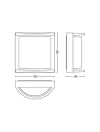 Aplică 12W 2700K 1200Lm 220V IP44 antracit SAMONDRA PHILIPS 3