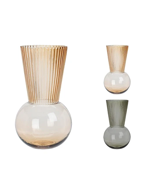 Vază din sticlă "Gofra" H29cm, D17cm