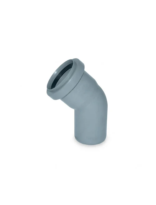Канализационный отвод PP D50, 45°, серый K50/45 Aquer