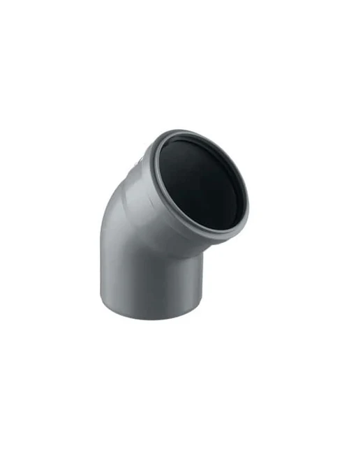 Канализационный отвод PP D110, 45°, серый K110/45 Aquer