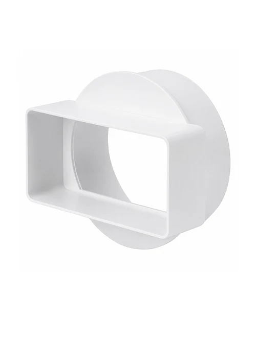 Соединитель круглых и плоских каналов KSD1 Europlast. 110 х 55 мм. 100 мм. Короткий. ПВХ. Белый