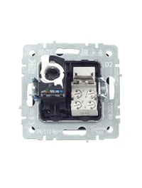 Priză dublă RJ11+RJ45 cat.5E РК/Т12-БрЧ neagră BRITE IEK 2