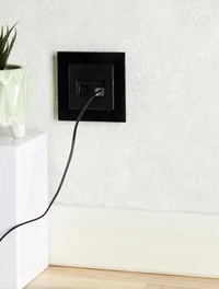 Priză dublă RJ11+RJ45 cat.5E РК/Т12-БрЧ neagră BRITE IEK 3