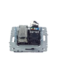 Розетка двойная TV+RJ45 кат.5E РТВ/РК12-БрМ маренго BRITE IEK 2