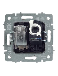 Priză dublă TV+RJ45 cat.5E РТВ/РК12-БрЧ neagră BRITE IEK 2