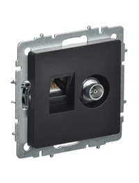Priză dublă TV+RJ45 cat.5E РТВ/РК12-БрЧ neagră BRITE IEK