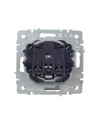 Priză cu împământare și capac de protecție 16А IP44 РСбш10-3-44-БрЧ neagră BRITE IEK 2