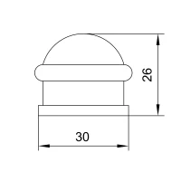 Opritor ușă podea cu șurub 30x28mm nichel mat Profmet 3