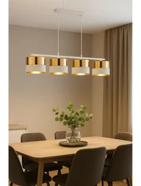 Lustră HILTON 4xE27 max 15W white+gold TK-LIGHT 2