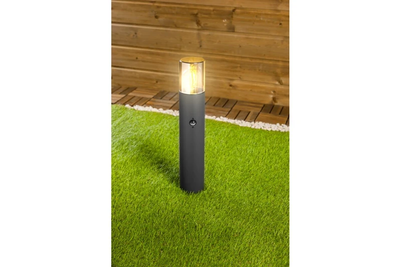 Садовый фонарь с датчиком движения MEDIO-P 50 PIR, 1xE27, IP44, 500 мм, графит, GTV 2