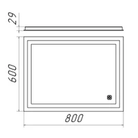 111314 Oglindă baie 800x600mm ortogonală LED touch Bayro Elipso 3