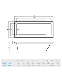 88404 Cadă acril 1700x700 Bonito Home Delia 3