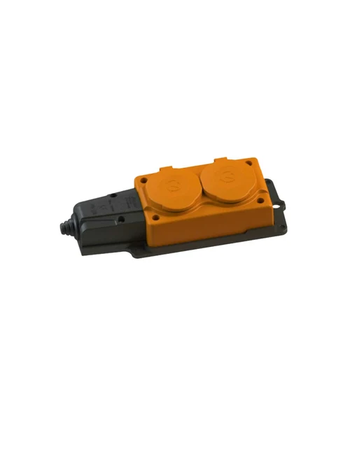 Bloc 2 prize cauciuc cu împ. portocaliu 16A 220V IP44 NE-AD (14buc/cut)
