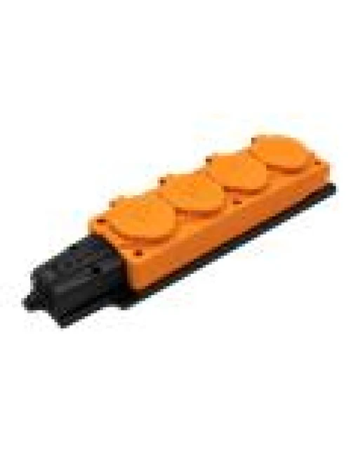 Bloc 4 prize cauciuc cu împ. portocaliu 16A 220V IP44 NE-AD (10buc/cut)