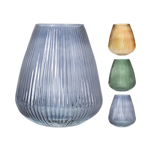 Стеклянная ваза Stripes H37cm, D24cm