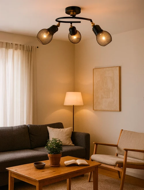 * Lustră PENDE 3xE27 max 3x40W black+antique LUCEA
