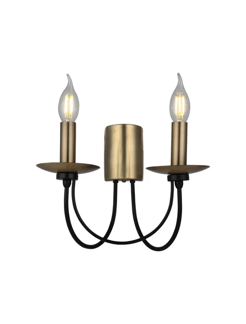 Aplică DOFA 2xE14 max 2x40W black + antique LUCEA