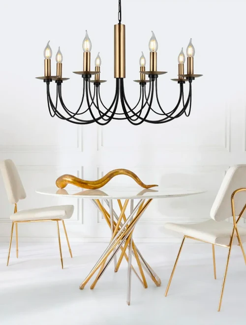 Lustră DOFA 8xE14 max 8x40W black + antique LUCEA
