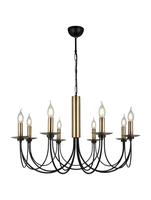 Lustră DOFA 8xE14 max 8x40W black + antique LUCEA
