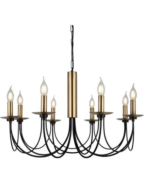 Lustră DOFA 8xE14 max 8x40W black + antique LUCEA