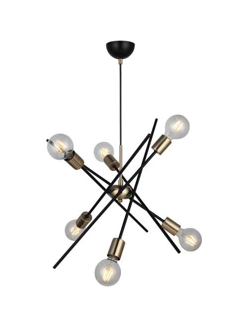 Lustră OPA 6xE27 max 6x40W black + antique LUCEA