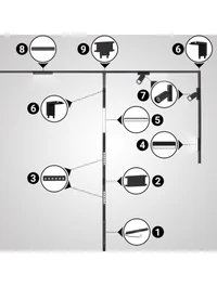 Conector pod perete p/u șină magnetică aplicată și încorporată Ultra Thin NEGRU 2