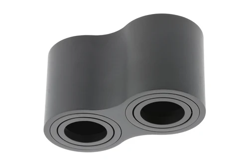 Spot aplicat AVEIRO DUO BIS 2xGU10 160x80x90 rotund negru GTV