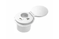 Встроенный удлинитель CHARGER PLUS, разъемы USB A+C, RG45, HDMI + беспроводное зарядное устройство, белый GTV длиной 1,5 м.