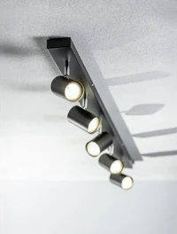 Накладной светильник VENETO 5xGU10, макс. 20W, чёрный, GTV 3