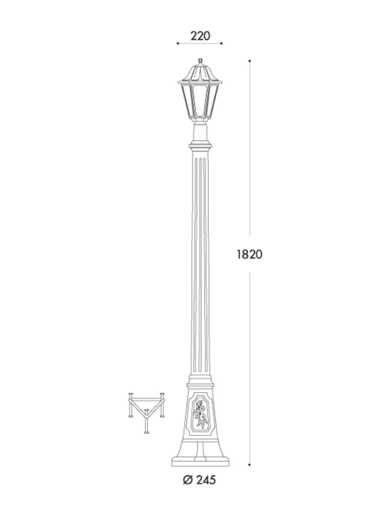 Комплект корпуса лампы ANNA E27 A60 8.5W 2.7-4-6.5K прозрачный + черный стержень ARTU 1.82M FUMAGALLI 3