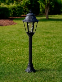 Set corp de il. ANNA E27 A60 8,5W 2,7-4-6,5K transp+ stâlp MIZAR negru 1M FUMAGALLI 2