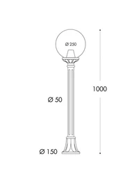 Set corp de il. G250 E27 filament 6,5W 2700K transp. + stâlp MIZAR negru 1M FUMAGALLI 3