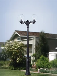 Set corp de il. G300 E27 A60 8,5W 2,7-4-6,5K 2L transp + suport G300 2L + stâlp RICU BISSO negru 2.4M Fumagalli 2