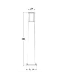 Светильник CARLO 800, серый, прозрачный, GU10, 3,5W, 2700–4000–6500K, столбовой, 0.8 м, Fumagalli 3