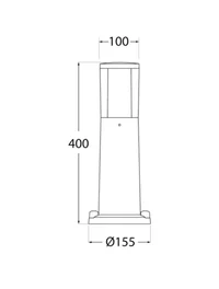 Светильник CARLO 400, серый, прозрачный, GU10, 3,5W, 2700–4000–6500K, столбовой, 0.4 м, Fumagalli 3